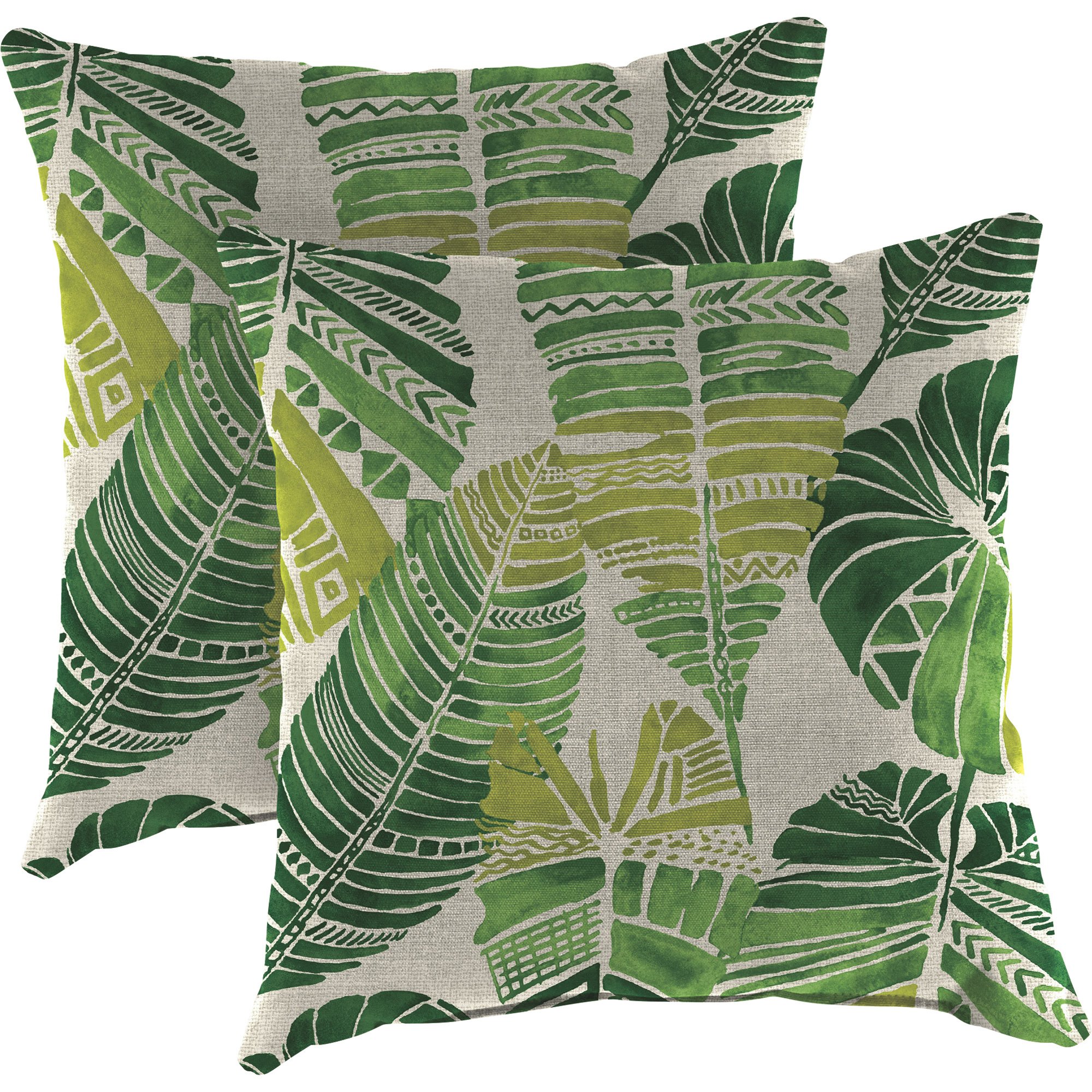 Jordan Manufacturing 16in. Square Throw Pillows, Spun Polyester, 2-Pack